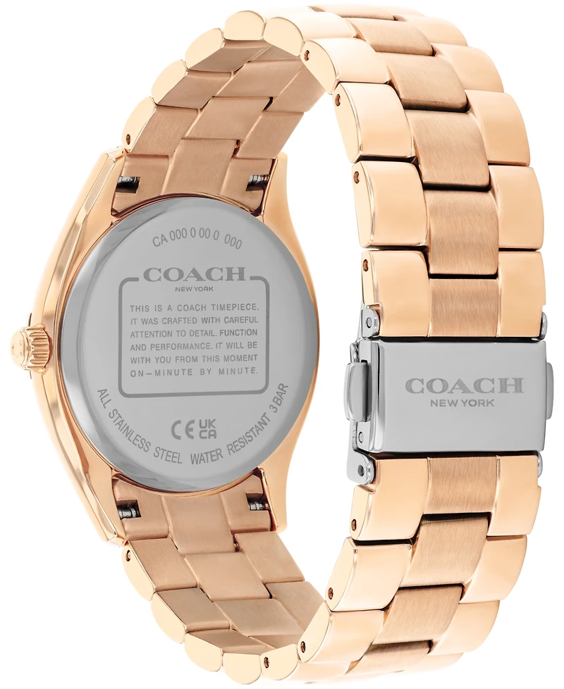 Coach Women's Brooks Rose Gold Tone Stainless Steel Bracelet Watch, 34mm