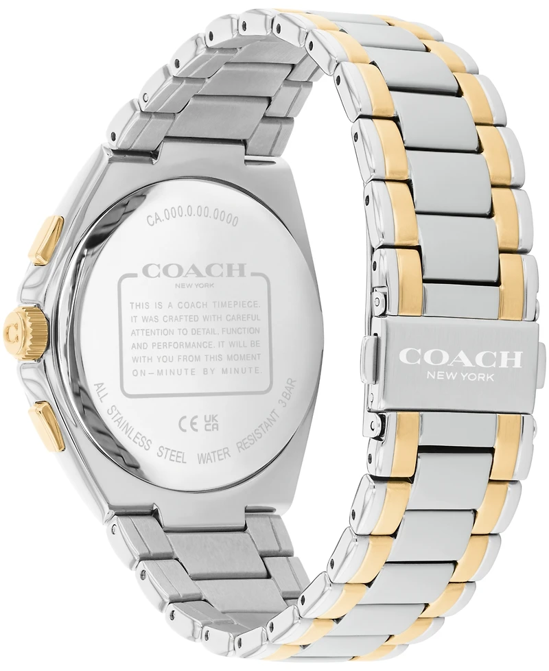 Coach Men's Jackson Two Tone Stainless Steel Bracelet Watch, 41.5mm