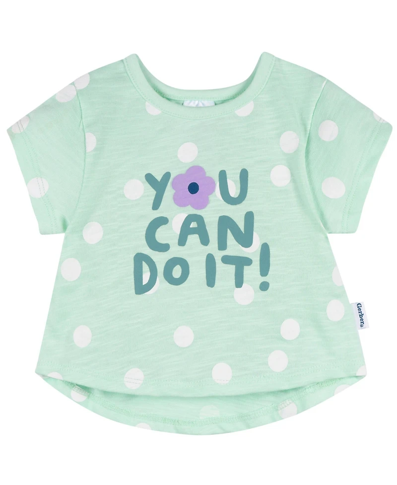 Gerber Baby Girls Short Sleeve T-Shirts, 3-Pack