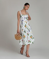 Avec Les Filles Women's Fit & Flare Floral-Print Dress
