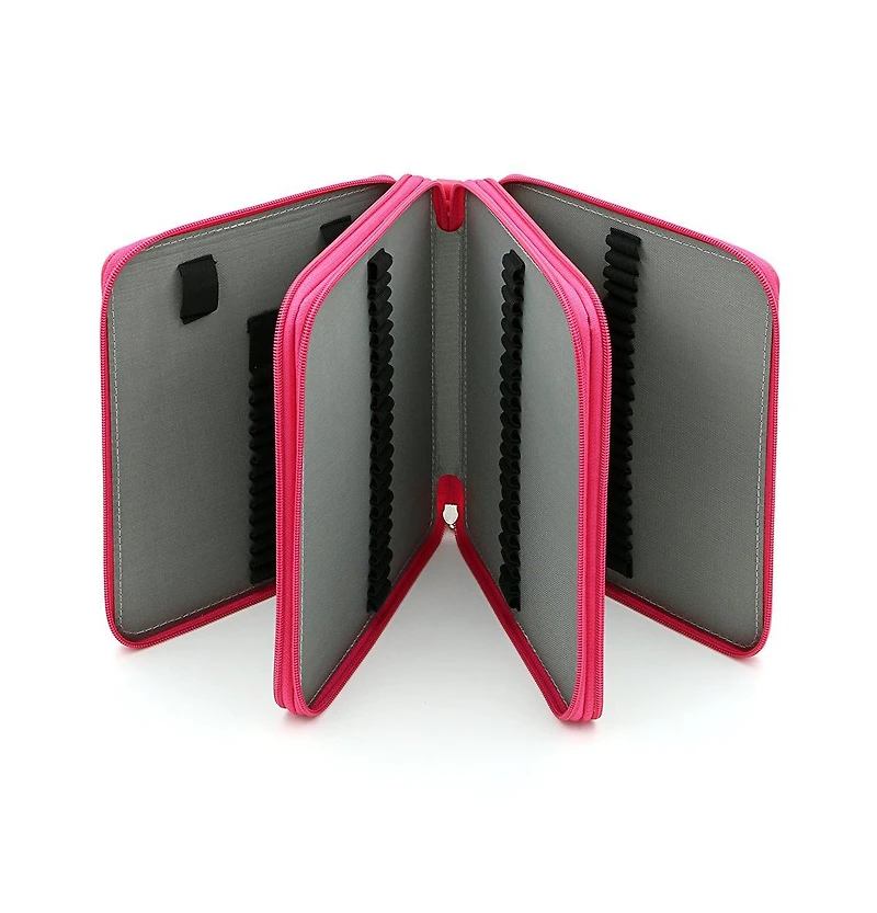 Gnuadz Pu Leather Pencil Case 120 Slot Holder Handle Strap Box