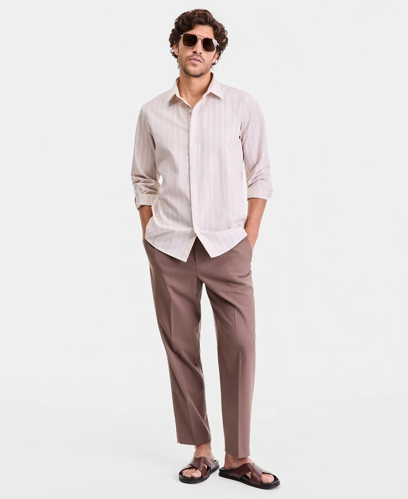 Alfani Men's Tanner Striped Long-Sleeve Shirt, Macy's Exclusive
