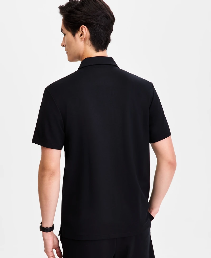 Alfani Men's Short-Sleeve Essential Zip Polo Shirt, Macy's Exclusive