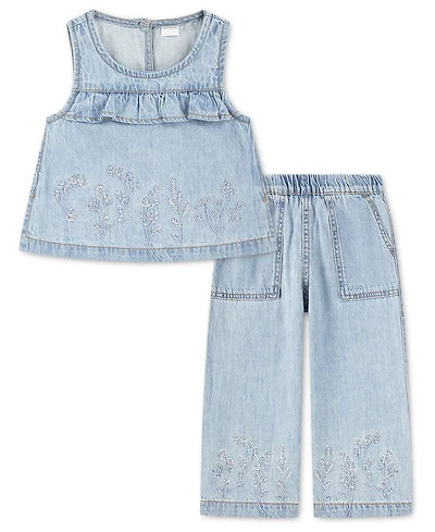 abercrombie kids Girls' Ruffle Top and pants, 2-Piece Set