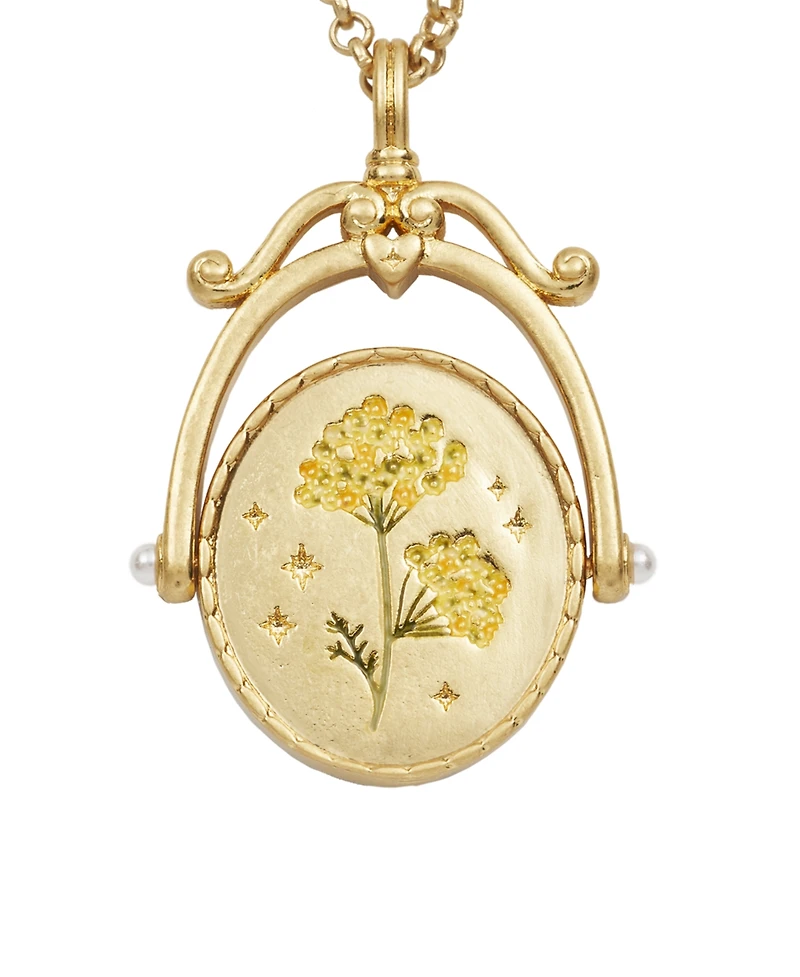 Fable England Y Initial Yarrow Gold Spinner Chain Necklace