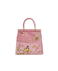 Fable England Song Bird Embroidered Mini Pink Tote