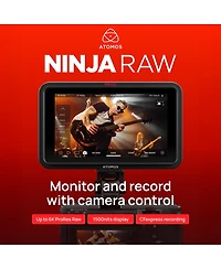 Atomos Ninja Raw 5.2" Full Hd Touchscreen Hdr On-Camera Monitor/Recorder, Supports 6K Hdmi
