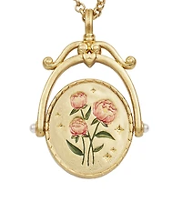 Fable England P Initial Peony Gold Spinner Chain Necklace