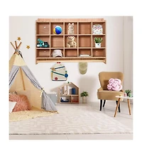 gaomon Wall Mounted Cubby Organizer with 15 Compartments and Hooks