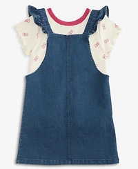 Hello Kitty Toddler Girls' 2T-6X T-Shirt & Denim Skirtall, 2-Piece Set