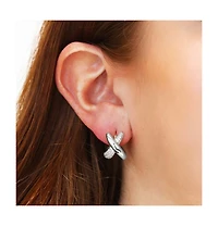 The Lovery Crossover Cz C-Hoop Earrings