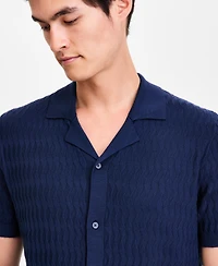Alfani Men's Short-Sleeve Textured Button Down Sweater, Macy's Exclusive