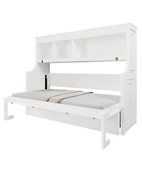 Streamdale Furniture Twin Size Murphy Bed with Desk and Storage Shelves