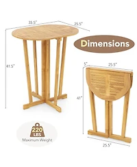 Gymax Outdoor Folding Bar Table w/ Oval Tabletop and Cross Base for Patio