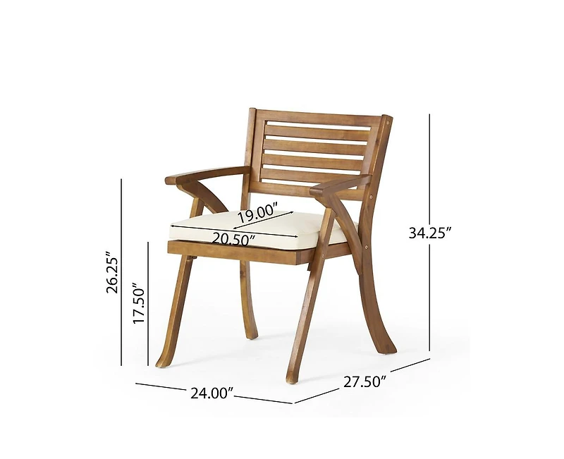 sumyeg Outdoor Hermosa Kd Wood Dining Chair With Cushions(Set of 2)