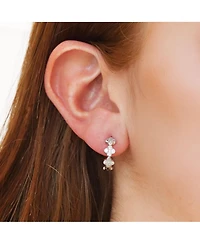 The Lovery Cz Clover Huggie Hoop Earrings Sterling Silver