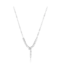 The Lovery Cz Snake Lariat Necklace Sterling Silver