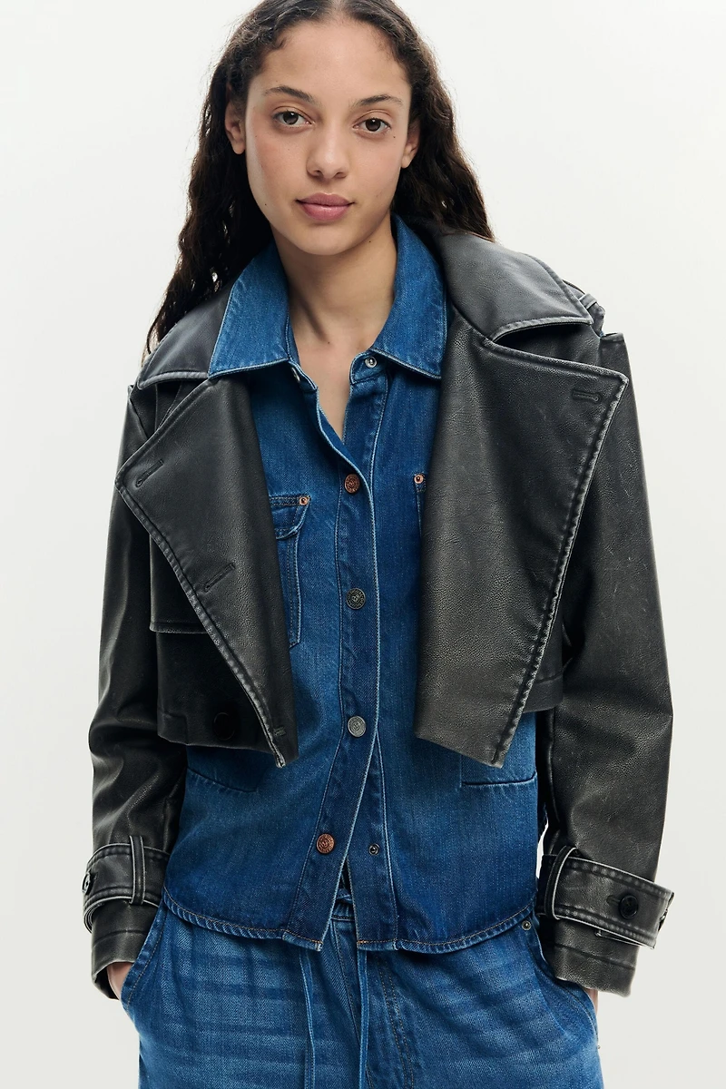 Desigual Women's Detachable trench coat combined