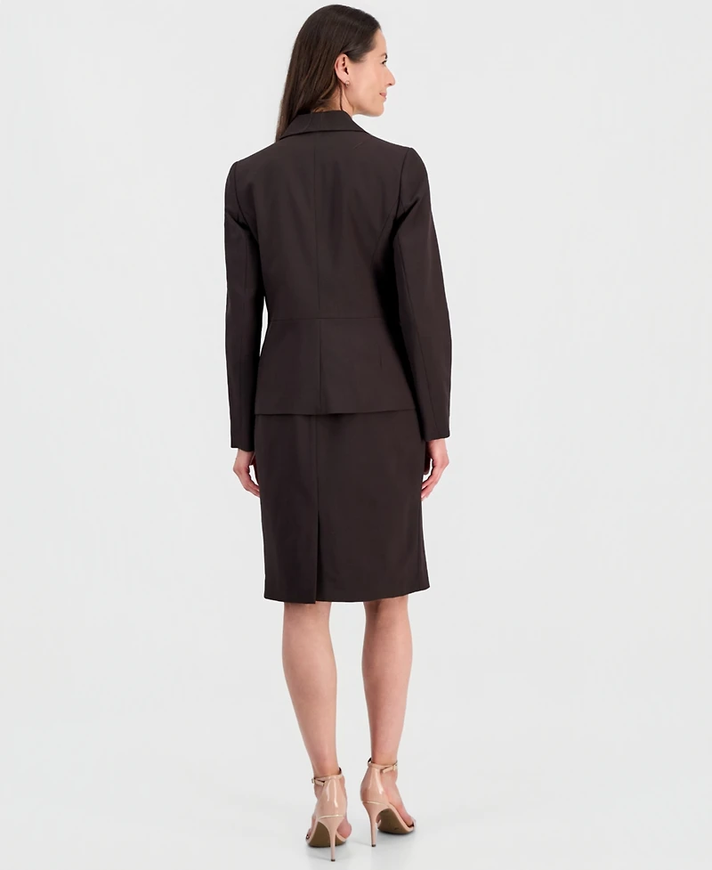 Le Suit Women's One-Button Peplum Jacket & Basic Sheath Dress