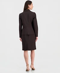 Le Suit Women's One-Button Peplum Jacket & Basic Sheath Dress