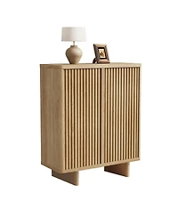 homfan 5 Tier Shoe Cabinet with Fluted Door, 13.7 x 31.6 41.5