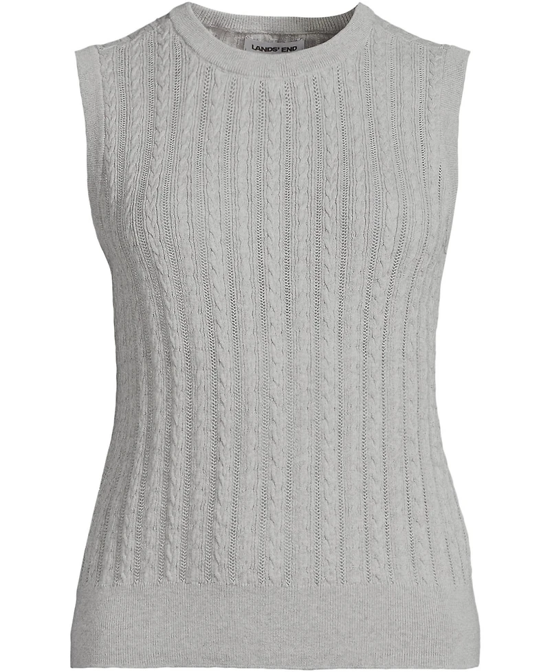 Lands' End Women's Cotton Pointelle Shell Sweater