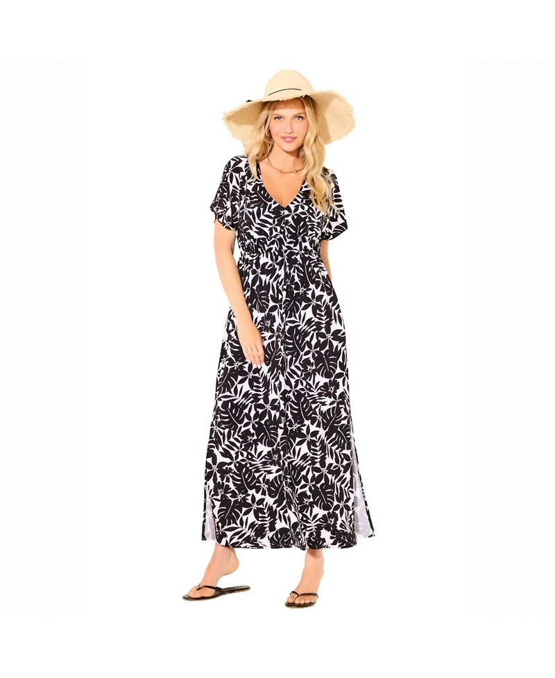 Swimsuits for All Women's Pack and Go Wrinkle-Resistant Maxi Cover Up Dress