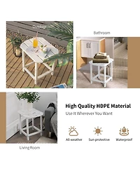 sumyeg 18 Inch Outdoor Weather Resistant Side Table for Patio and Garden