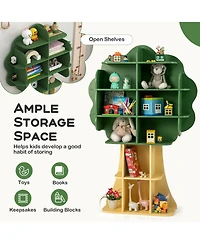 Sugift Kids Bookcase Toy Storage Organizer with Open Shelves