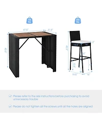 sumyeg 5-Piece Patio Acacia Wood Dining Set with Table and Chairs