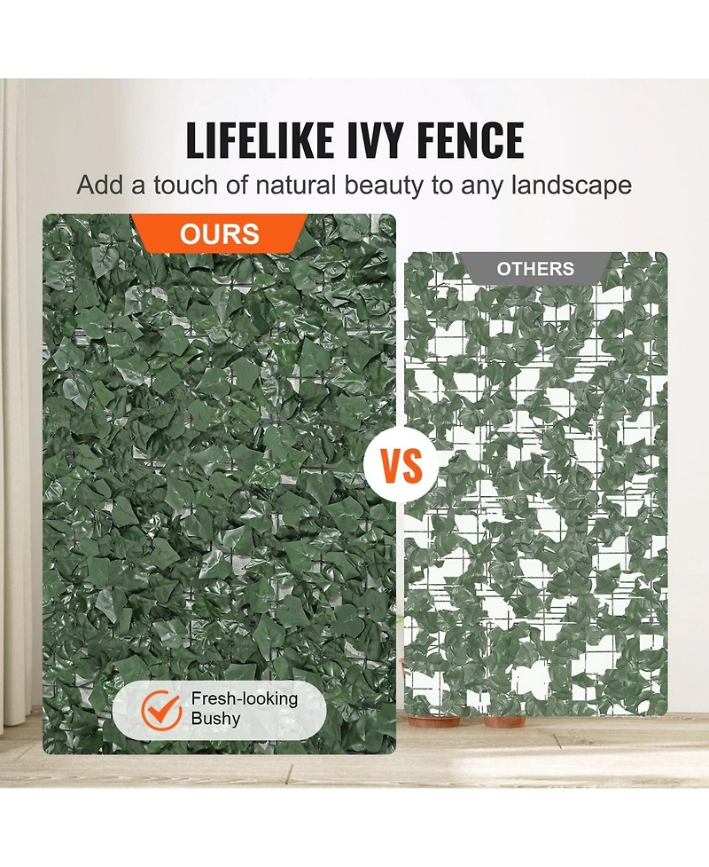 Sugift Ivy Privacy Fence, 96 x 72 in, Artificial Green Wall, Faux Hedges for Garden and Patio