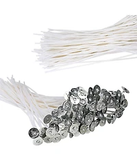 Gnuadz Pre Waxed Cotton Candle Wicks With Metal Sustainer Tabs For Pillar Making Diy 3.5in 6in 8in 300pcs