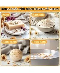 Gnuadz Dried Herbs Kit Botanicals Bulk 14 Bags Dry Flowers Soap Candle Perfume Bath Bombs Making Supplies Fragrance Sachet Diy
