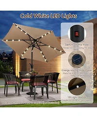 Sugift 7.5 ft Solar Powered Patio Umbrella with Led Lights and Crank