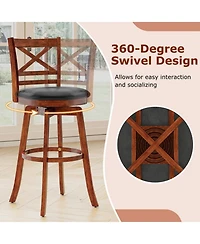 Gouun 29 in Swivel Bar Height Stools Set of 2
