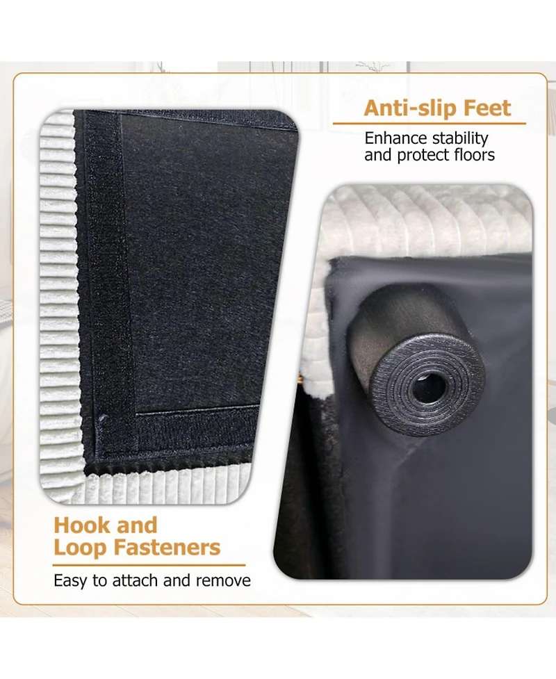 Gouun Oversized Accent Chair with Ottoman and Soft Corduroy Cushions