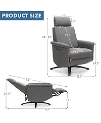 Gouun Swivel Massage Recliner Sofa with Adjustable Headrest