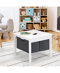 Sugift 2-in-1 Kids Double-sided Activity Building Block Table with Drawers