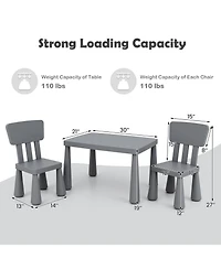 Sugift 3 Pieces Multifunction Activity Kids Play Table and Chair Set