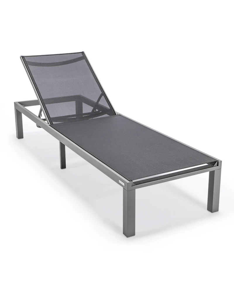LeisureMod Marlin Patio Chaise Lounge Chair With Aluminum Frame, Set of 2