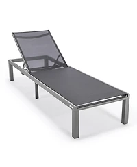 LeisureMod Marlin Patio Chaise Lounge Chair With Aluminum Frame, Set of 2