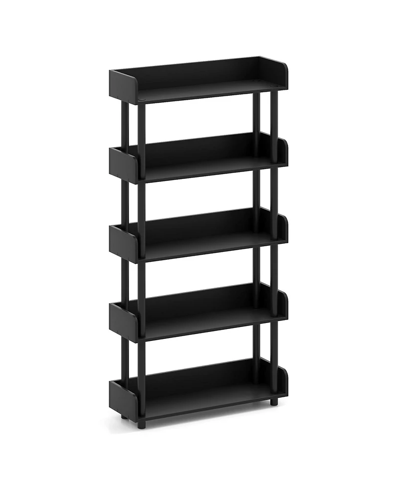 Sugift Five Tier Open Bookcase Industrial Storage Display Shelf