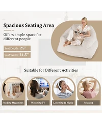 Gouun Plush Bean Bag Lazy Sofa Chair with Ultra-Soft Velvet Cover
