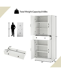 Sugift Tall Farmhouse Storage Cabinet with Sliding Barn Doors