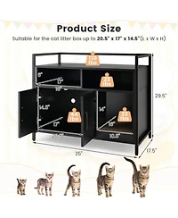 Zeus & Ruta Modern Cat Washroom with Double Doors and Scratch Board