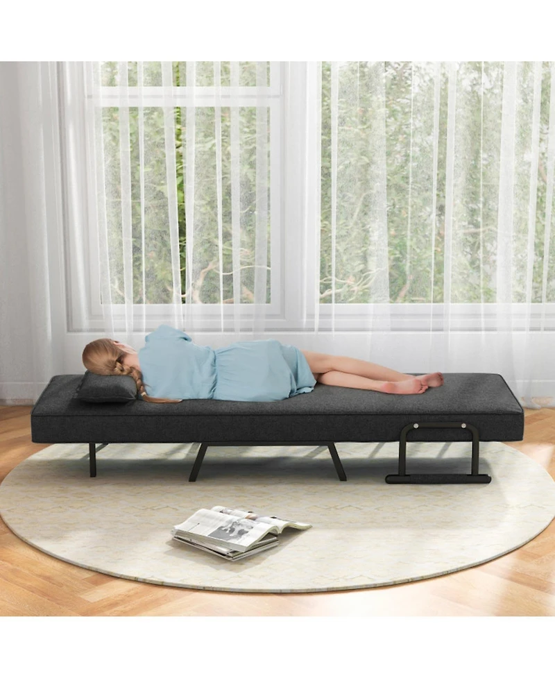 Gouun 6-Position Convertible Sleeper Armchair Lounge Couch with Pillow