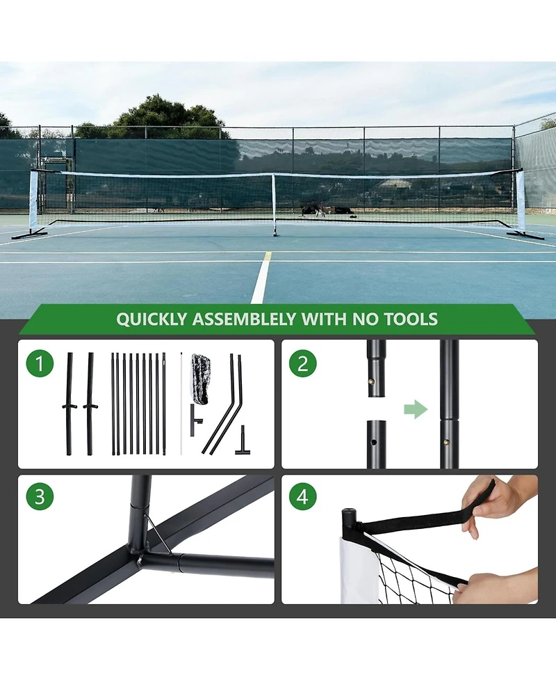 Zeny Portable Pickleball Net Set System with Metal Frame and 22FT Regulation Size Pickball Net with Carry Bag