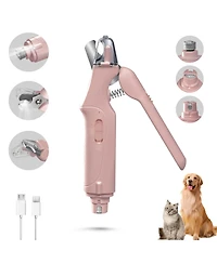 Aronkl 2 in 1 Pet Nail Clipper Grinder with Led Lights Quick Sensor Safety Guard Usb Rechargeable Low Noise for Dogs Cats