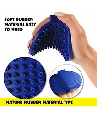 Aronkl Rubber Brush for Dogs Cats Gentle Deshedding Bath Short Medium Hair Soft Bristles Antislip Grip Easy Clean