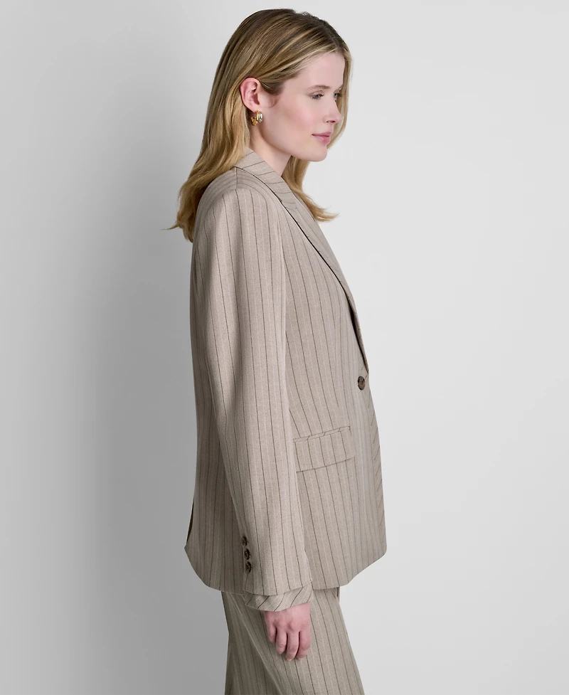 Dkny Women's Pinstripe Notch Collar Blazer